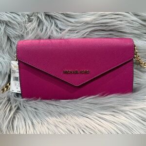 Jet Set Charm Large Leather Envelope Crossbody Bag